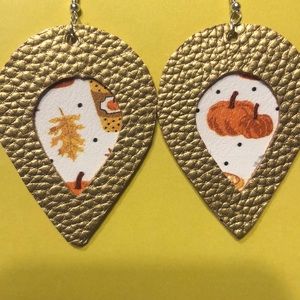 Layered leather earrings